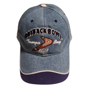 Vintage 2010 Outback‎ Bowl Tampa Bay Denim Hat Northwestern vs Auburn Blue Cap